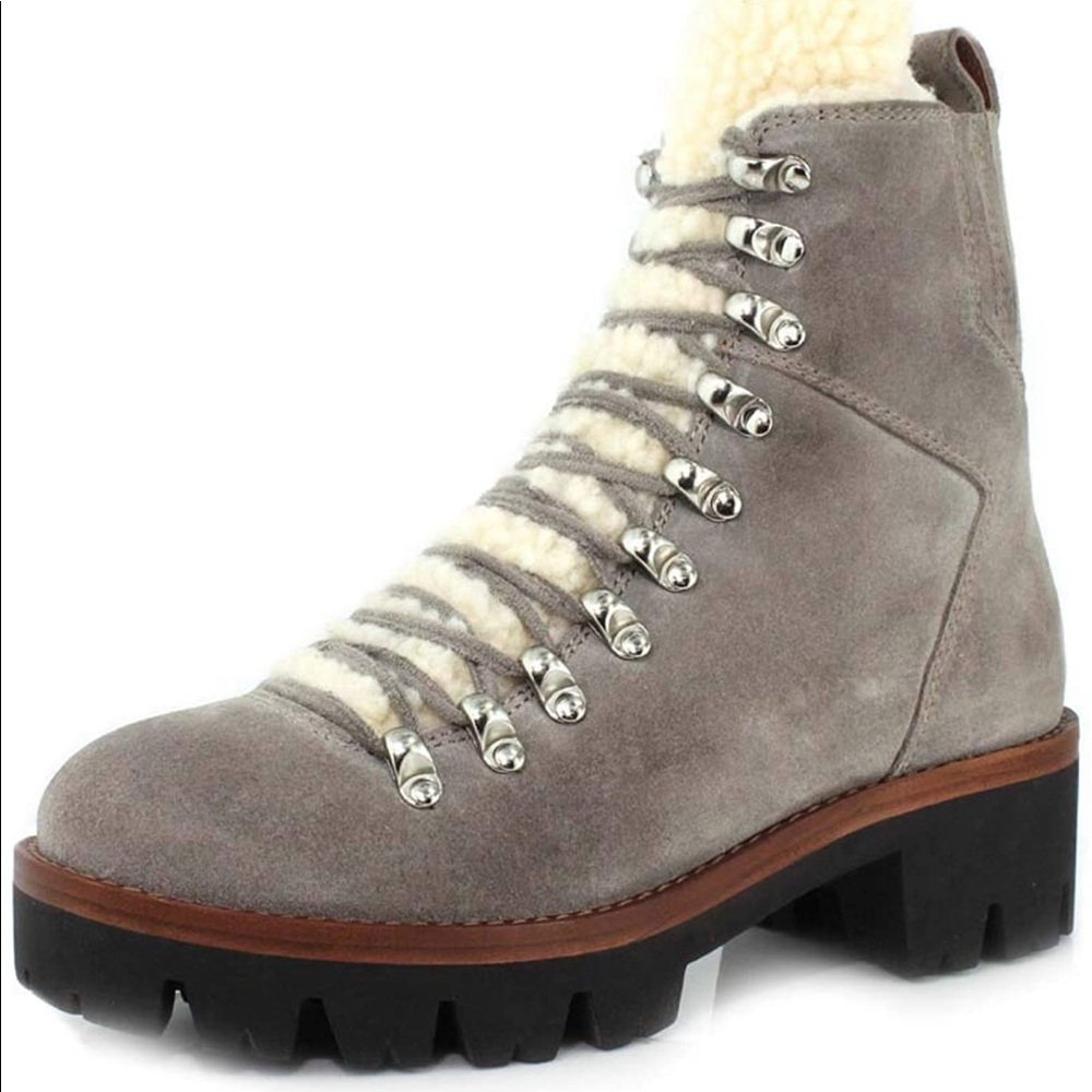 Jeffery Campbell Culvert Sherpa boot in Taupe Suede Size 10